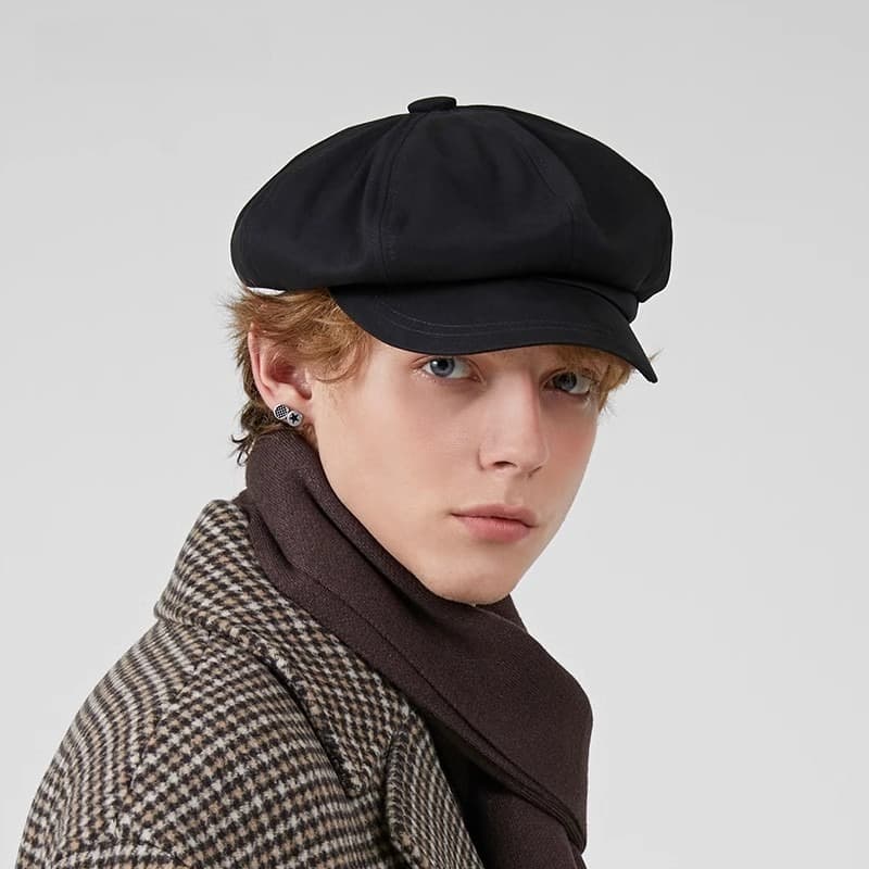 Wide Short Brim Solid Color Cap