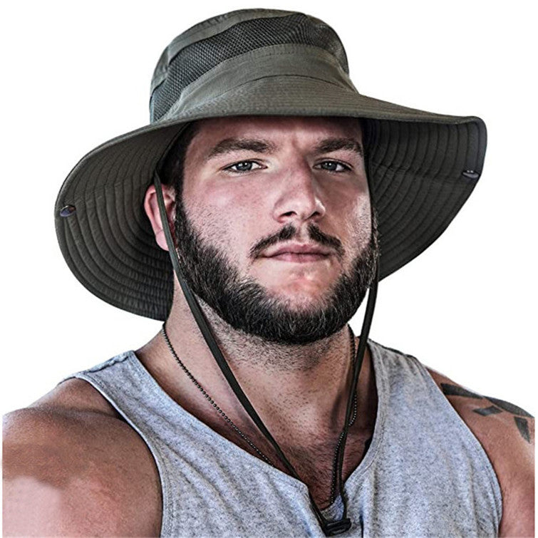 Unisex Wide Brim Fisherman Bucket Hat Retro Foldable Sun Protection Cap