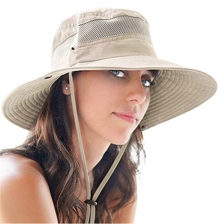 Unisex Wide Brim Fisherman Bucket Hat Retro Foldable Sun Protection Cap
