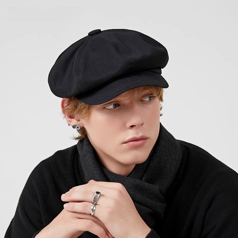 Wide Short Brim Solid Color Cap