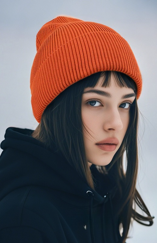 Striped Knit Beanie Hat
