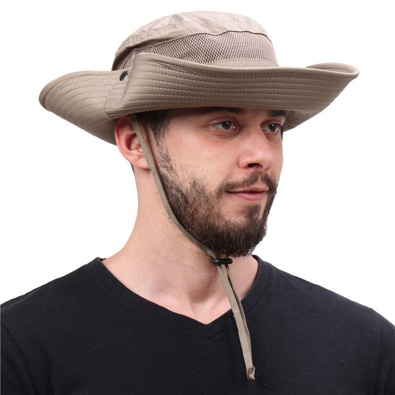 Unisex Wide Brim Fisherman Bucket Hat Retro Foldable Sun Protection Cap