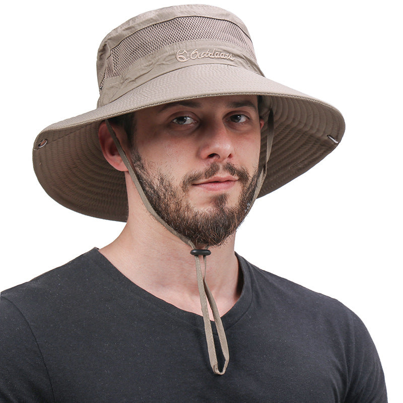 Unisex Wide Brim Fisherman Bucket Hat Retro Foldable Sun Protection Cap