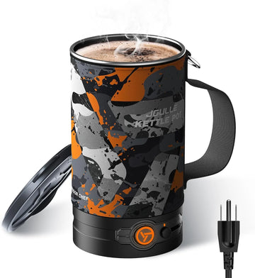Electric Kettle, Multi-Functional Portable Travel Water Boiler Cooker, 30 oz Electric Kettle for Coffee, Cooking, Popcorn Maker, Camping RV Essentials